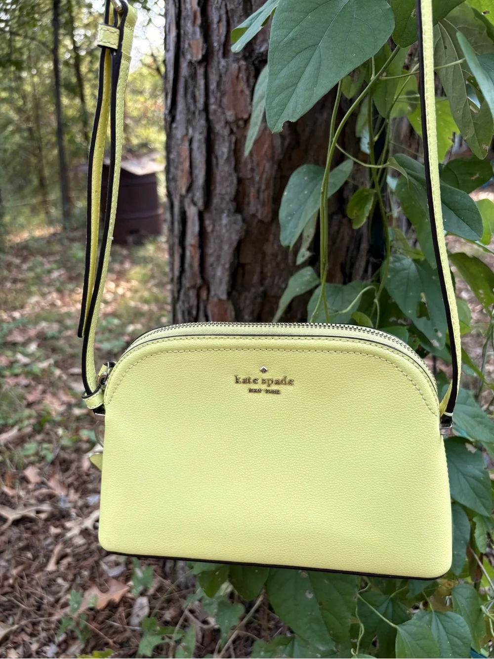 Kate Spade New York saffiano leather crossbody bag yellow
